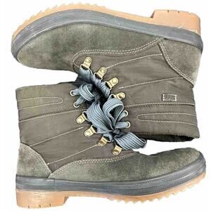 Keds Womens Size 8 Camp Suede Nylon Forest Green Waterproof Boots